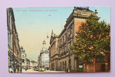 Ansichtskarte AK Düsseldorf 1910-1920 Schadow Straße und Tonhalle Straßenbahn Architektur Ortsansicht NRW